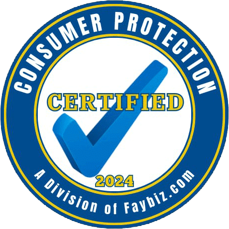 Fayetteville, NC Chamber of Commerce Consumer Protection Certified badge.
